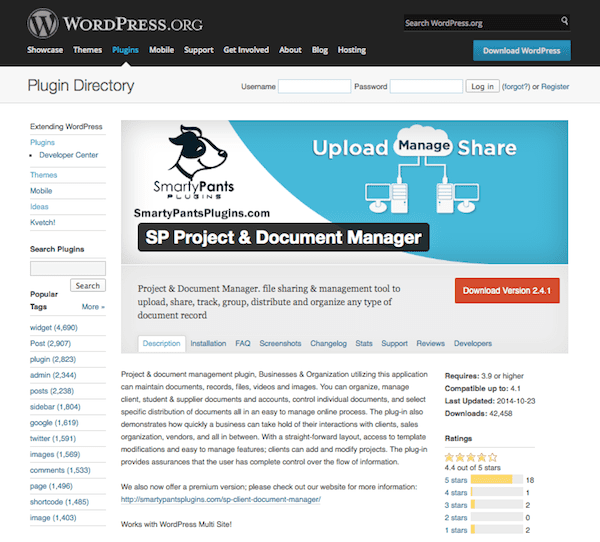 Program documentation. Wp Project Manager. Smarty shared plugin.