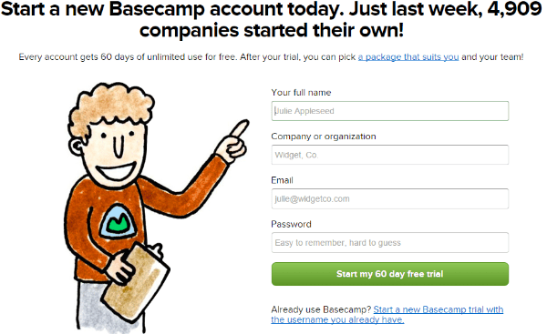 BaseCamp Social Proof Landing Page