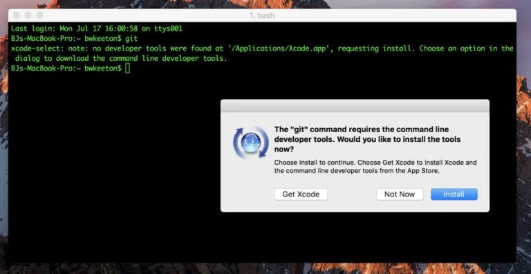 install git for mac terminal
