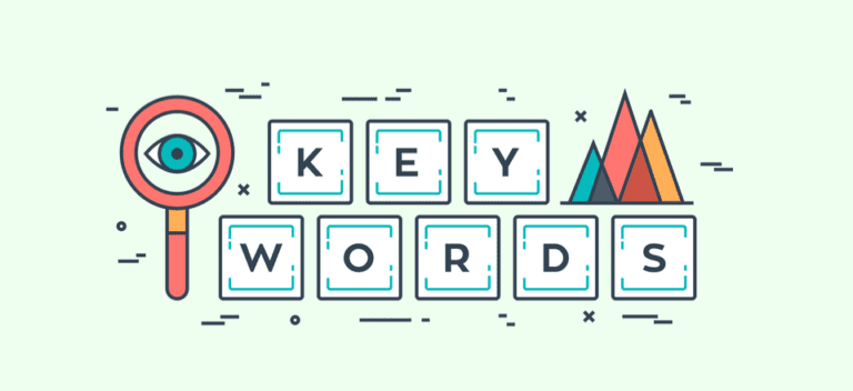 Letters spelling out "keywords".