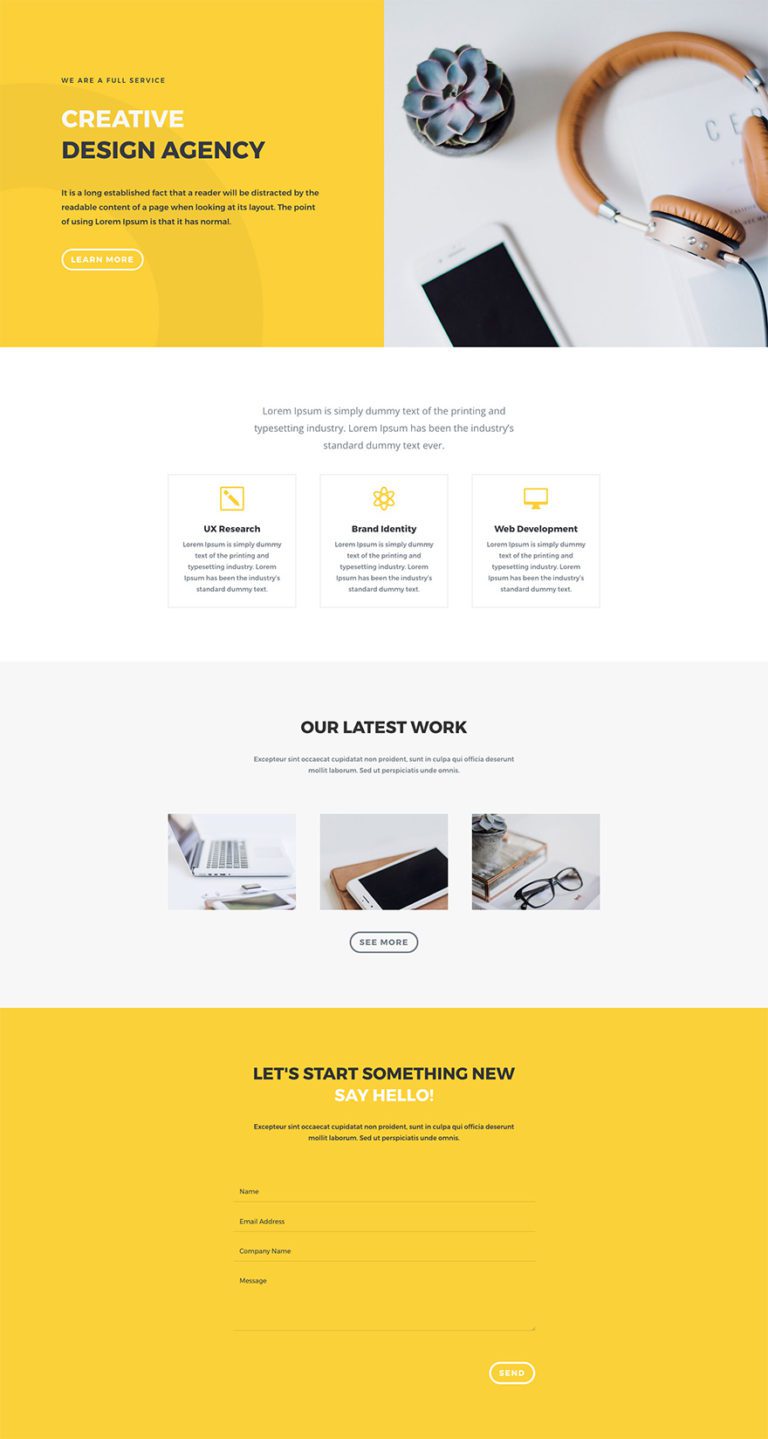 Download a Free & Impressive Design Agency Layout Pack for Divi