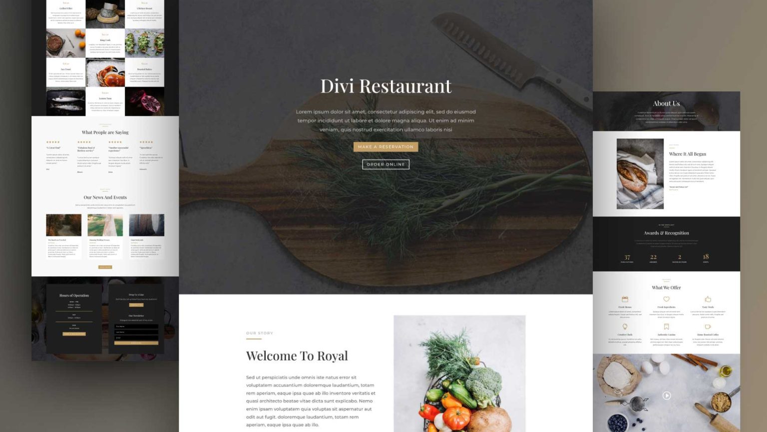 divi restaurant website