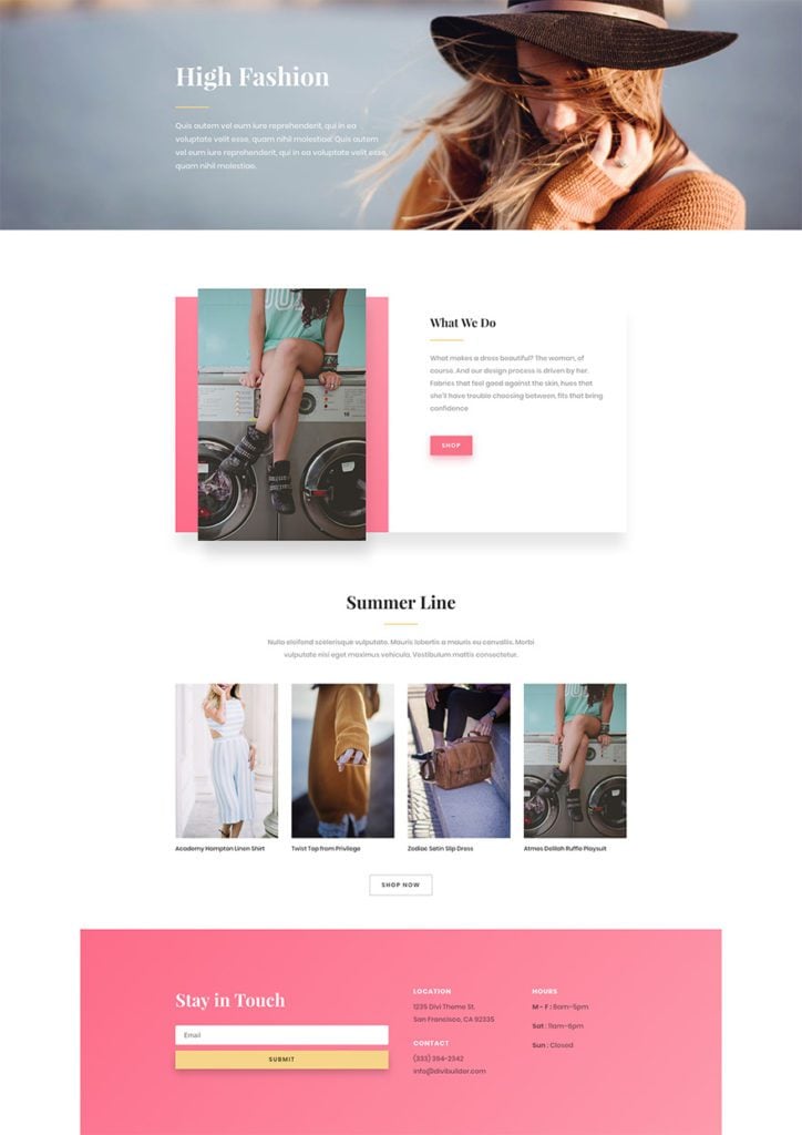 Download a Stylish Fashion Layout Pack for Divi