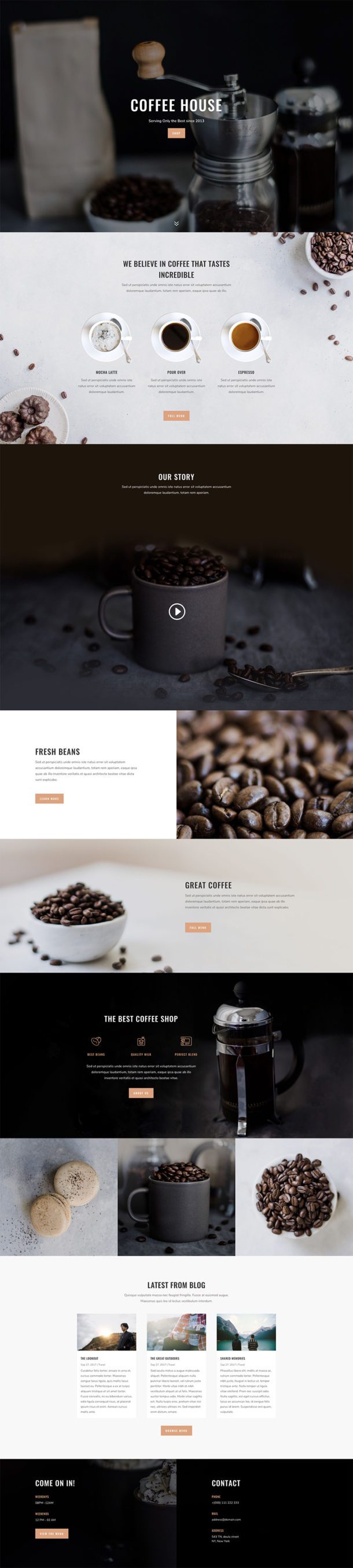 Download a Tasty & Free Coffee Shop Layout Pack for Divi