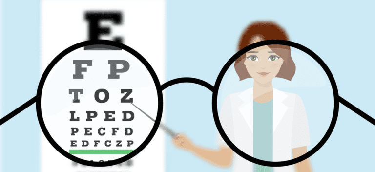 A visual acuity test.