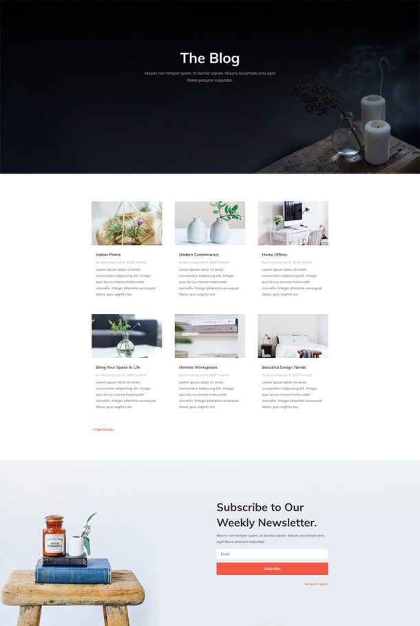 Download a Free & Refreshing Interior Design Layout Pack for Divi