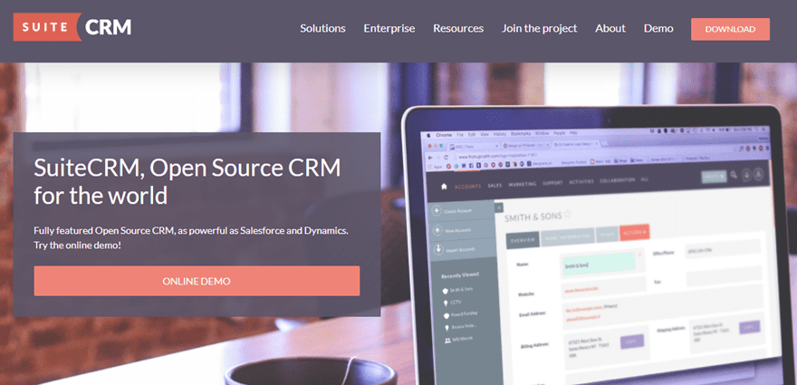 open source crm soft ware - Suite CRM