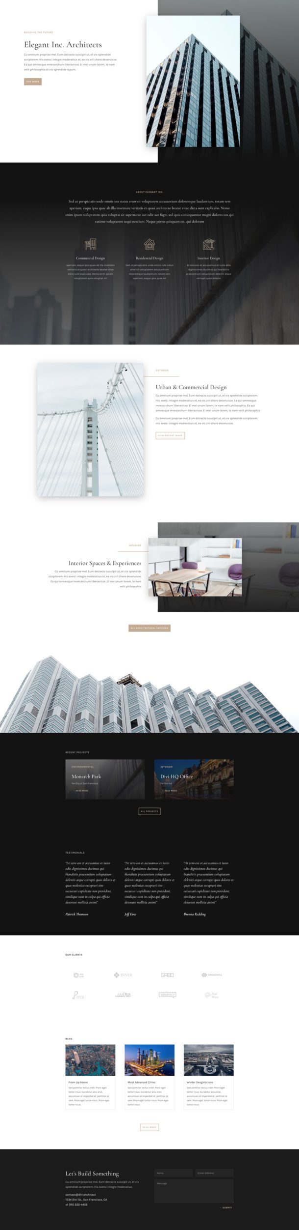 Get a FREE Architecture Firm Layout Pack for Divi