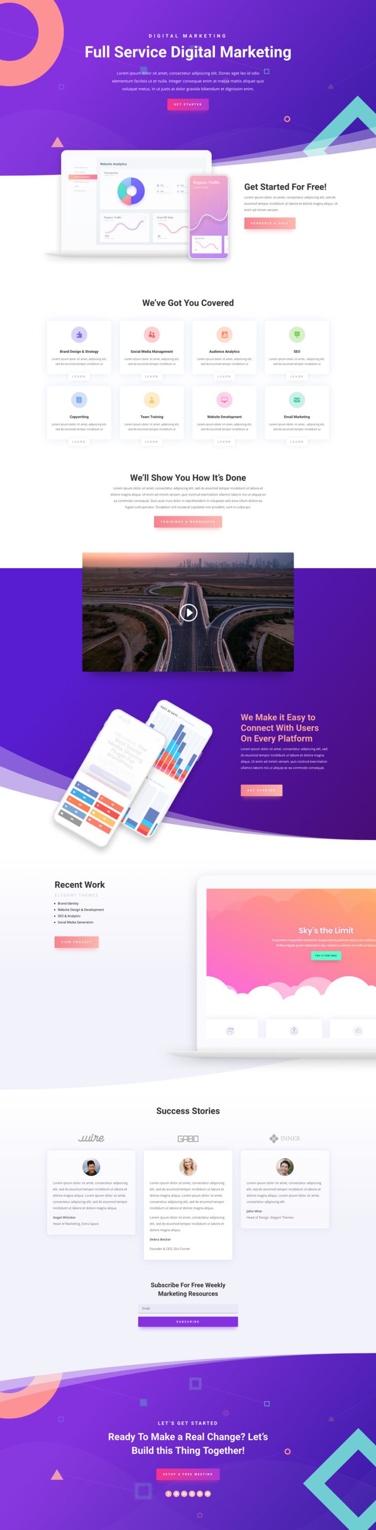 Get a FREE & Professional Digital Marketing Layout Pack for Divi