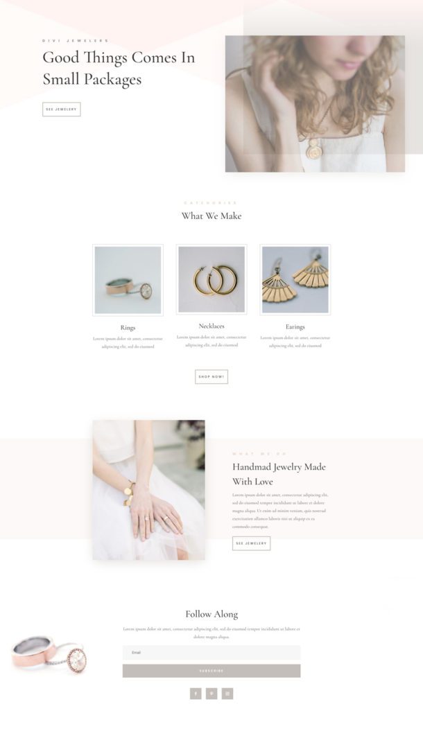 Get a FREE & Luxurious Jeweler Layout Pack for Divi