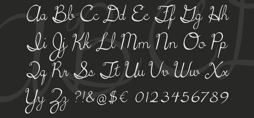 word cursive font