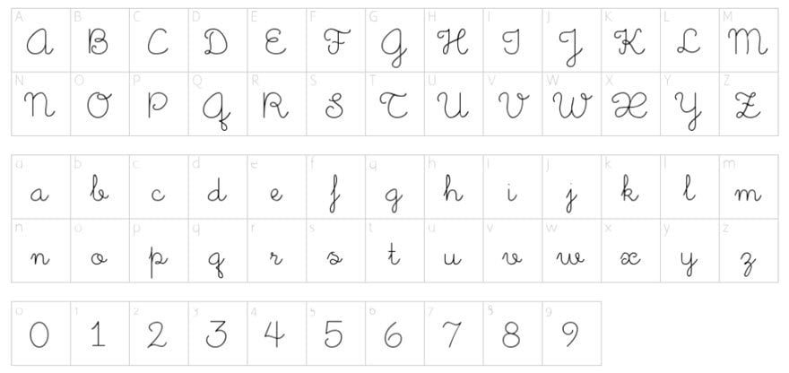 different cursive fonts