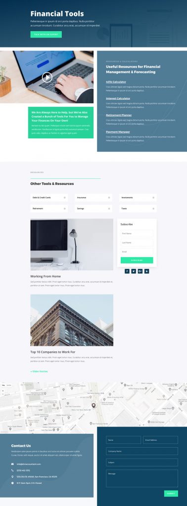 Get a FREE Accountant Layout Pack for Divi
