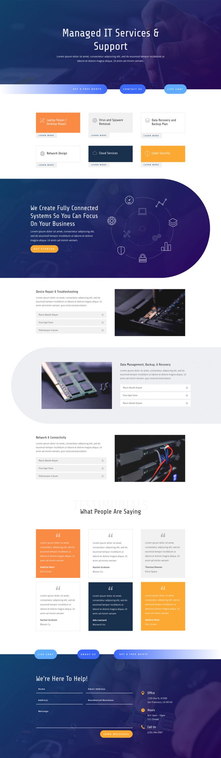 Get a FREE IT Services Layout Pack for Divi