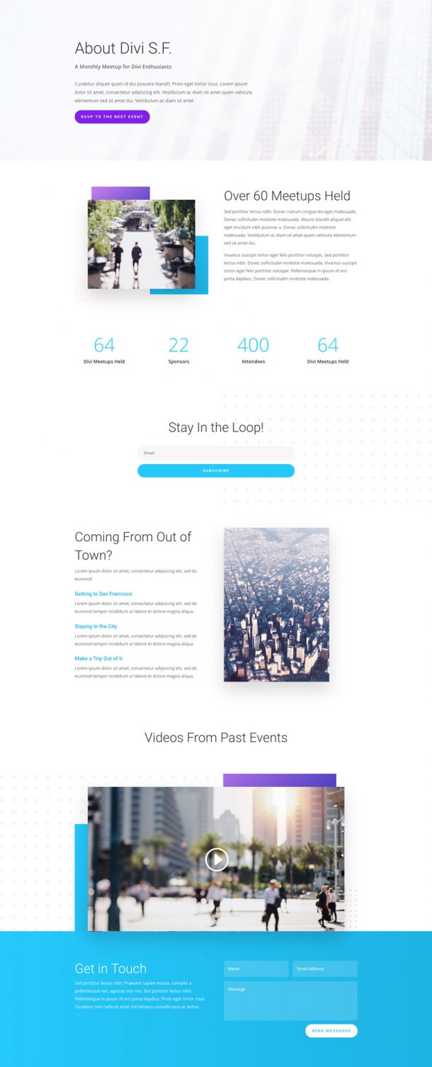 Get a FREE Meetup Layout Pack for Divi