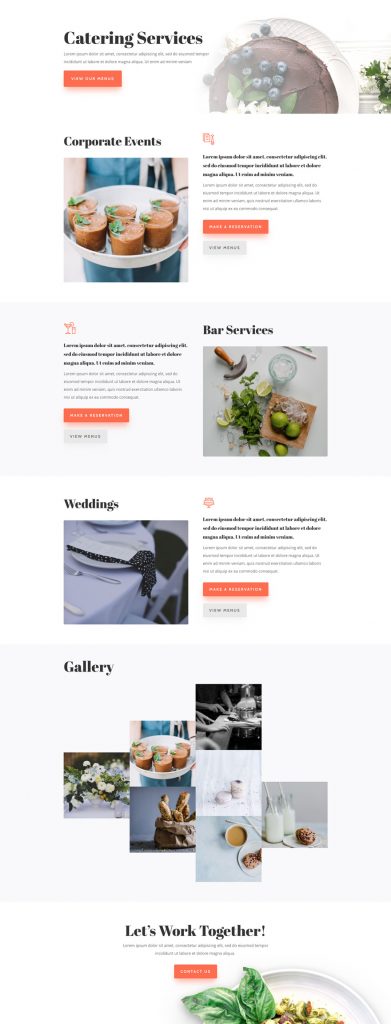 Get a FREE Food Catering Layout Pack for Divi