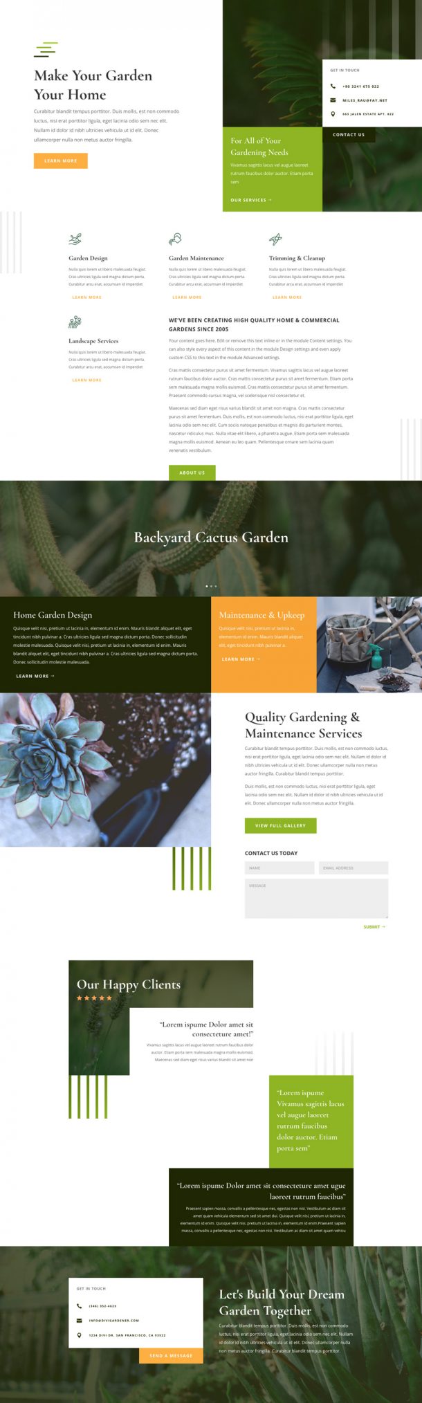 Get a FREE Gardener Layout Pack for Divi