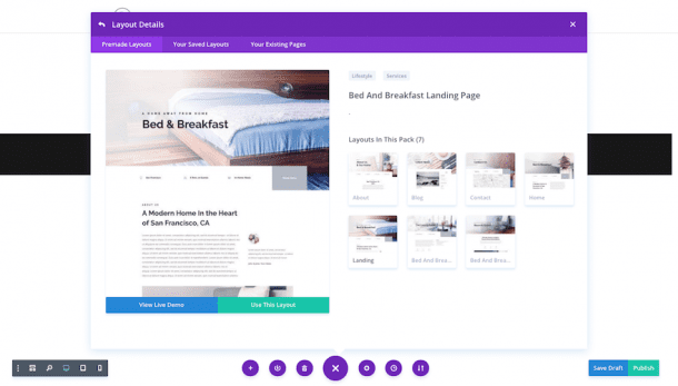 Get A FREE Bed And Breakfast Layout Pack For Divi