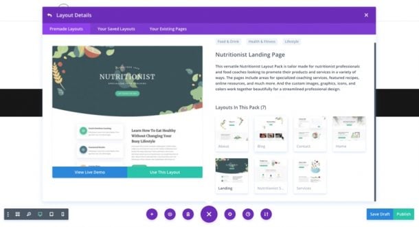 Get a FREE Nutritionist Layout Pack for Divi