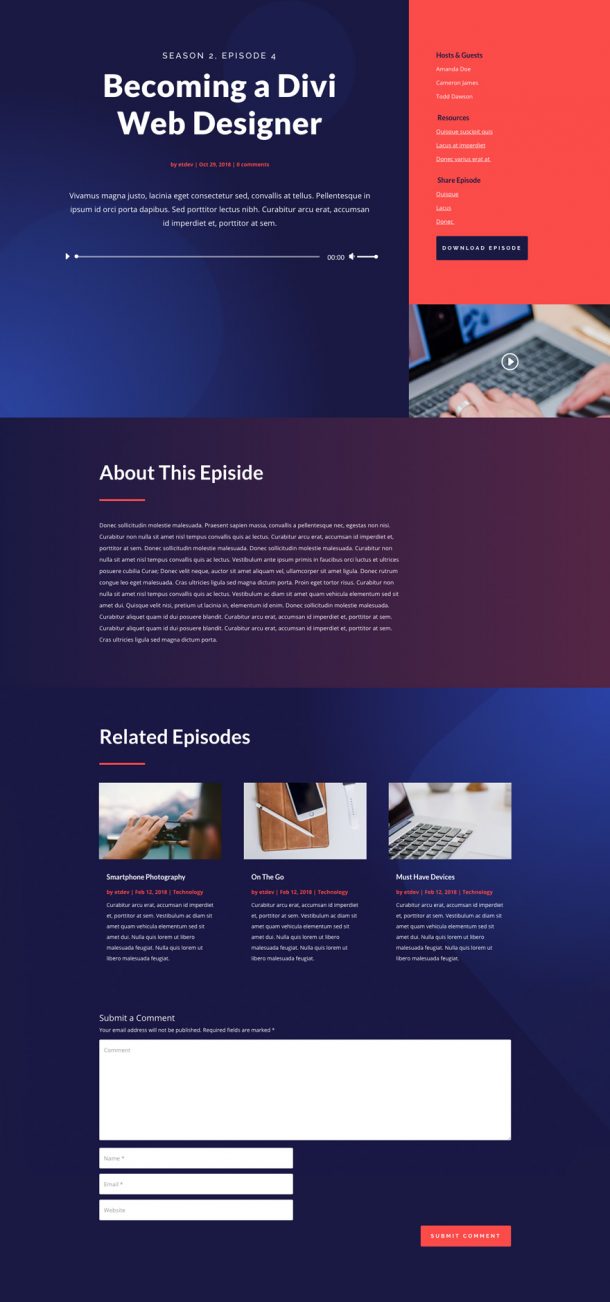 Get a FREE Podcast Layout Pack for Divi