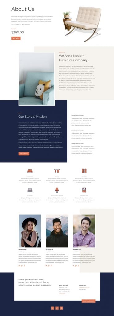 Get a FREE Furniture Store Layout Pack for Divi