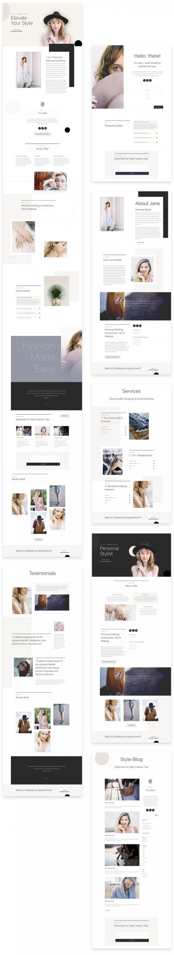 Get a FREE Personal Stylist Layout Pack for Divi