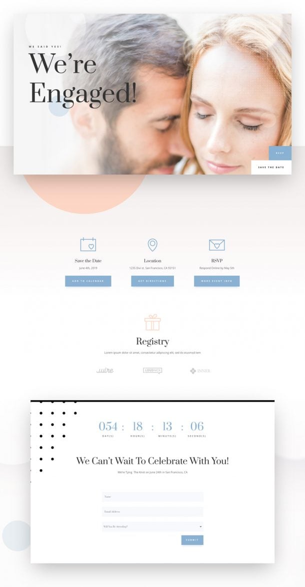 Get a FREE Wedding Engagement Layout Pack for Divi