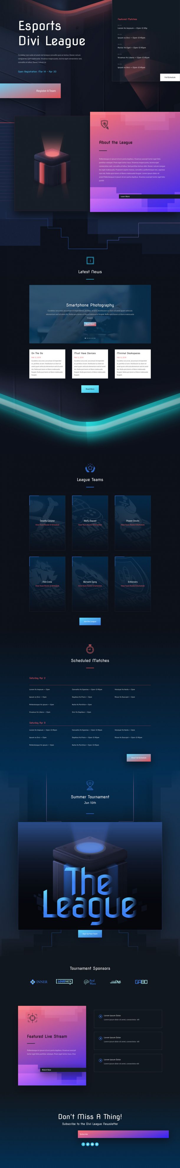 Get a FREE eSports Layout Pack for Divi