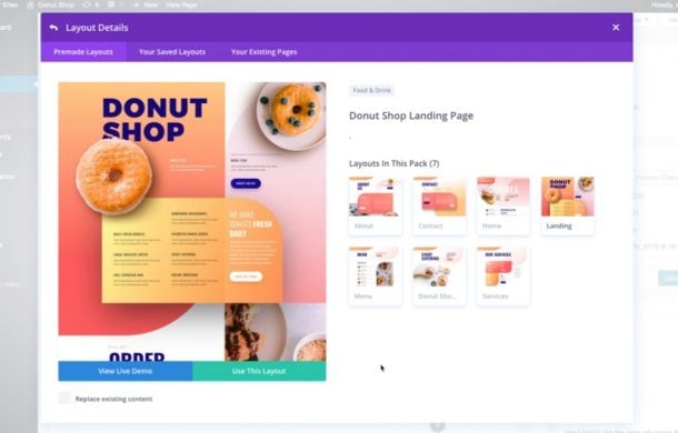 Get a FREE Donut Shop Layout Pack for Divi