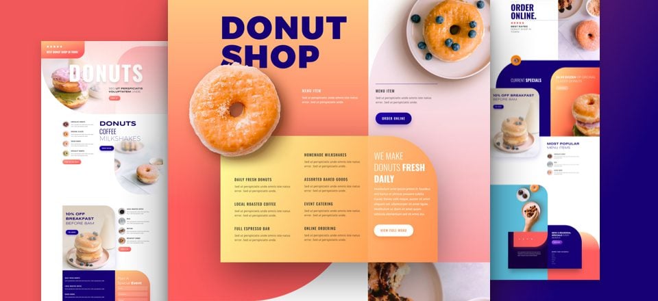 Get a FREE Donut Shop Layout Pack for Divi