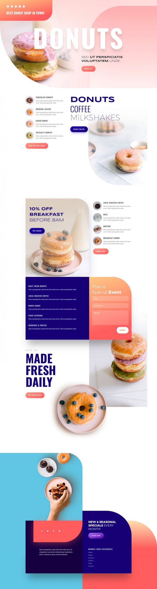 Get a FREE Donut Shop Layout Pack for Divi