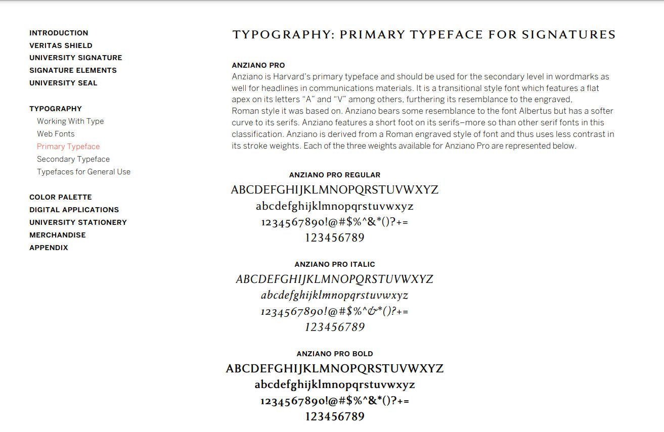 Harvard Typography Guidelines