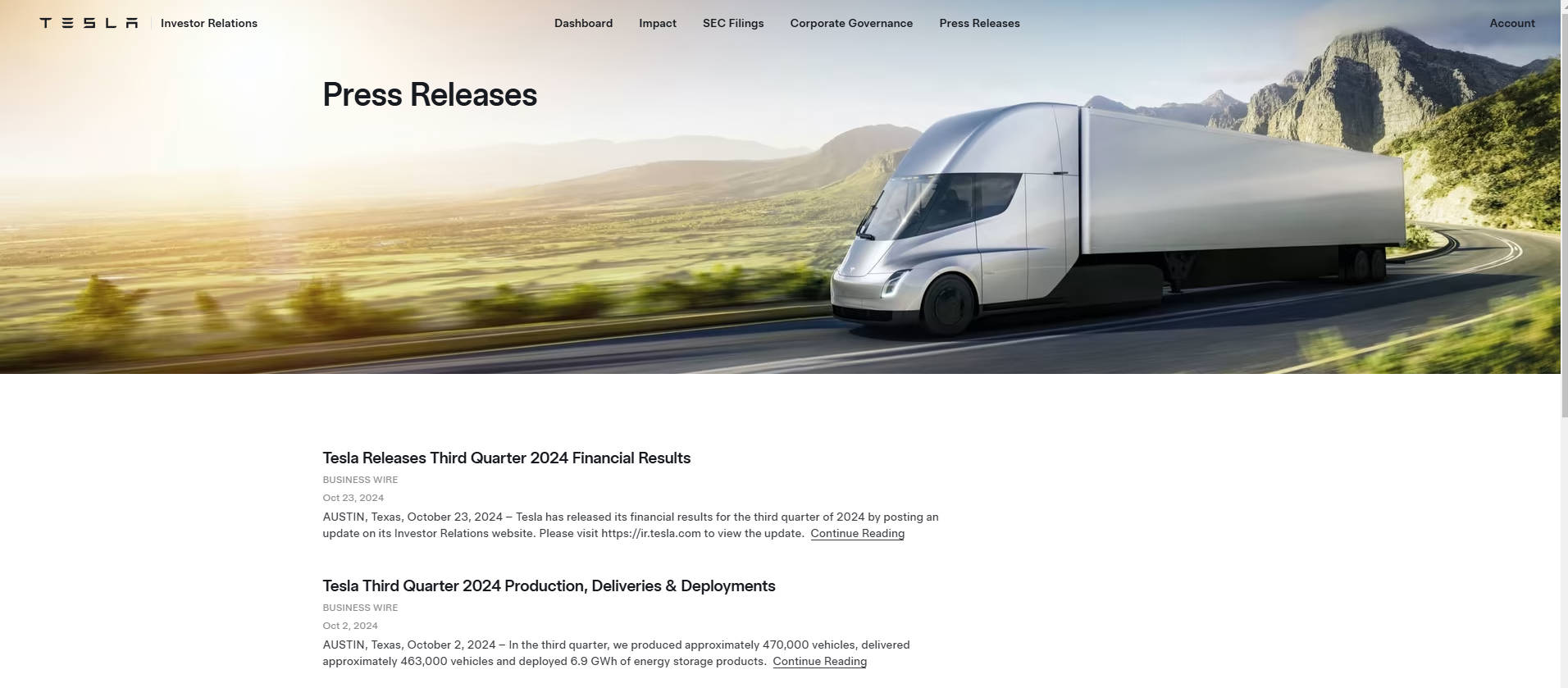 Tesla Official Press Releases Example Press Kit