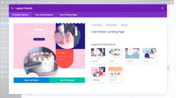 Get a FREE Cake Maker Layout Pack for Divi