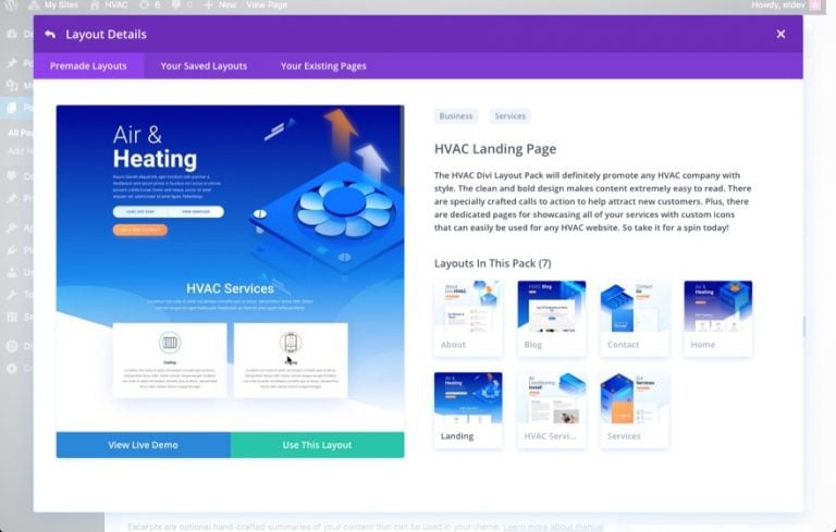 Get a Free HVAC Layout Pack for Divi