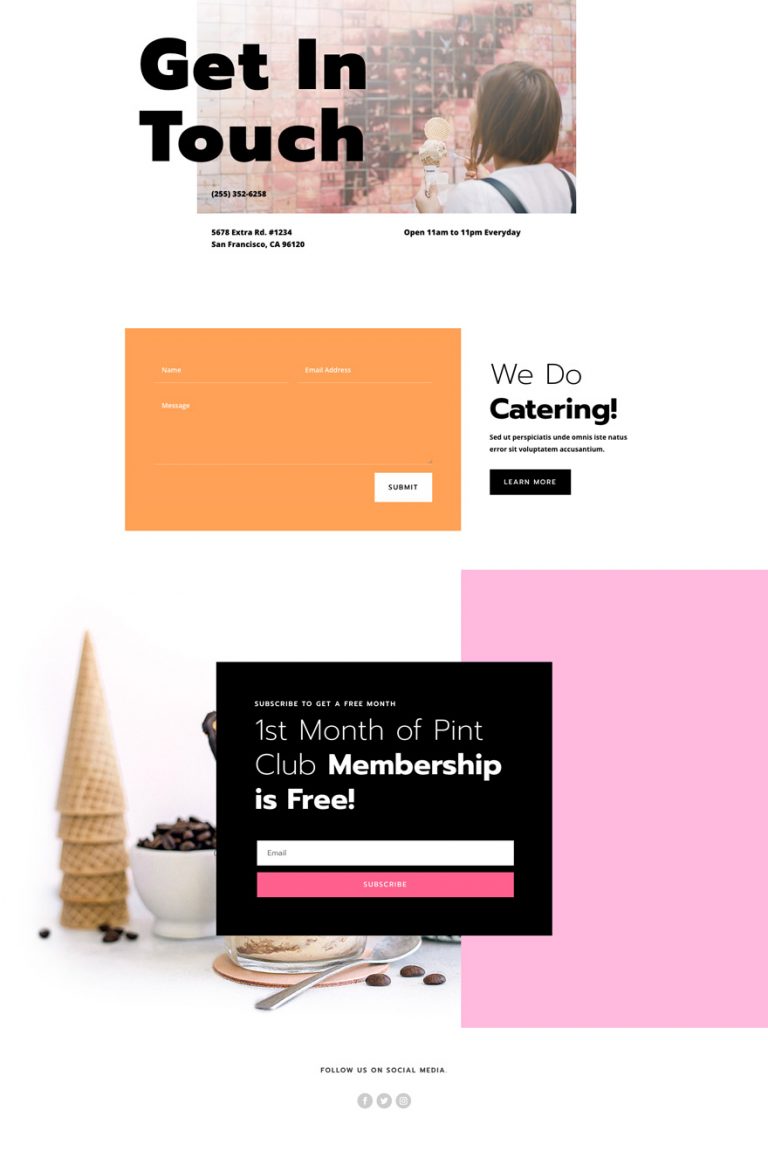 Get a FREE Ice Cream Shop Layout Pack for Divi