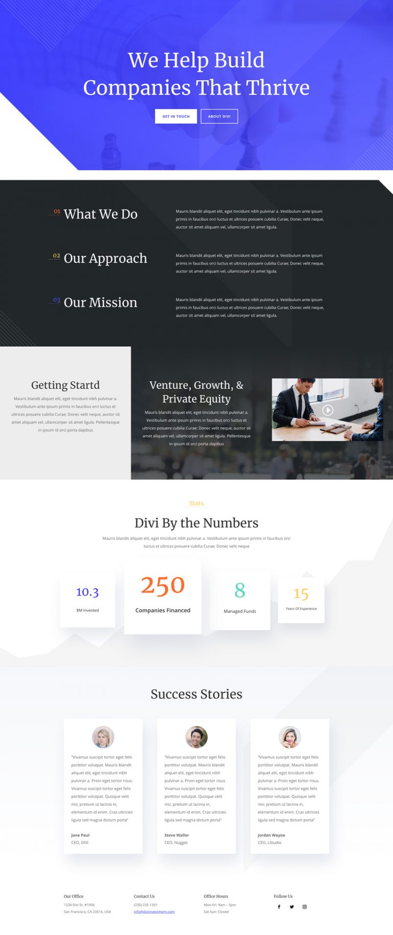 Get a FREE Venture Capital Firm Layout Pack