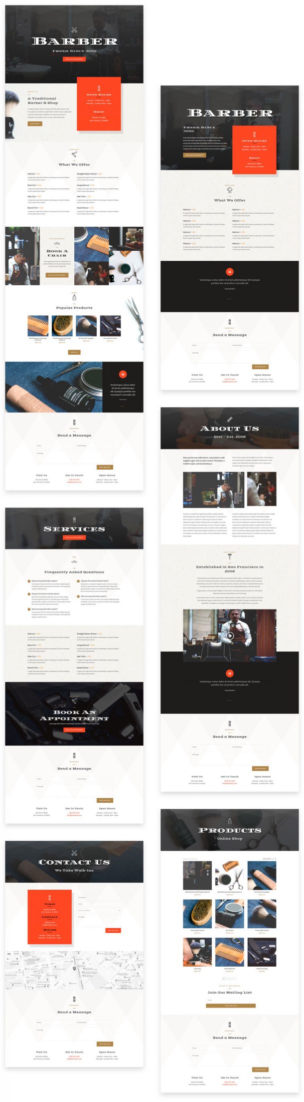 Get a FREE Barber Shop Layout Pack for Divi