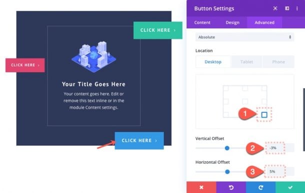 How to Position Buttons Absolutely to Create Unique Button Layouts in Divi