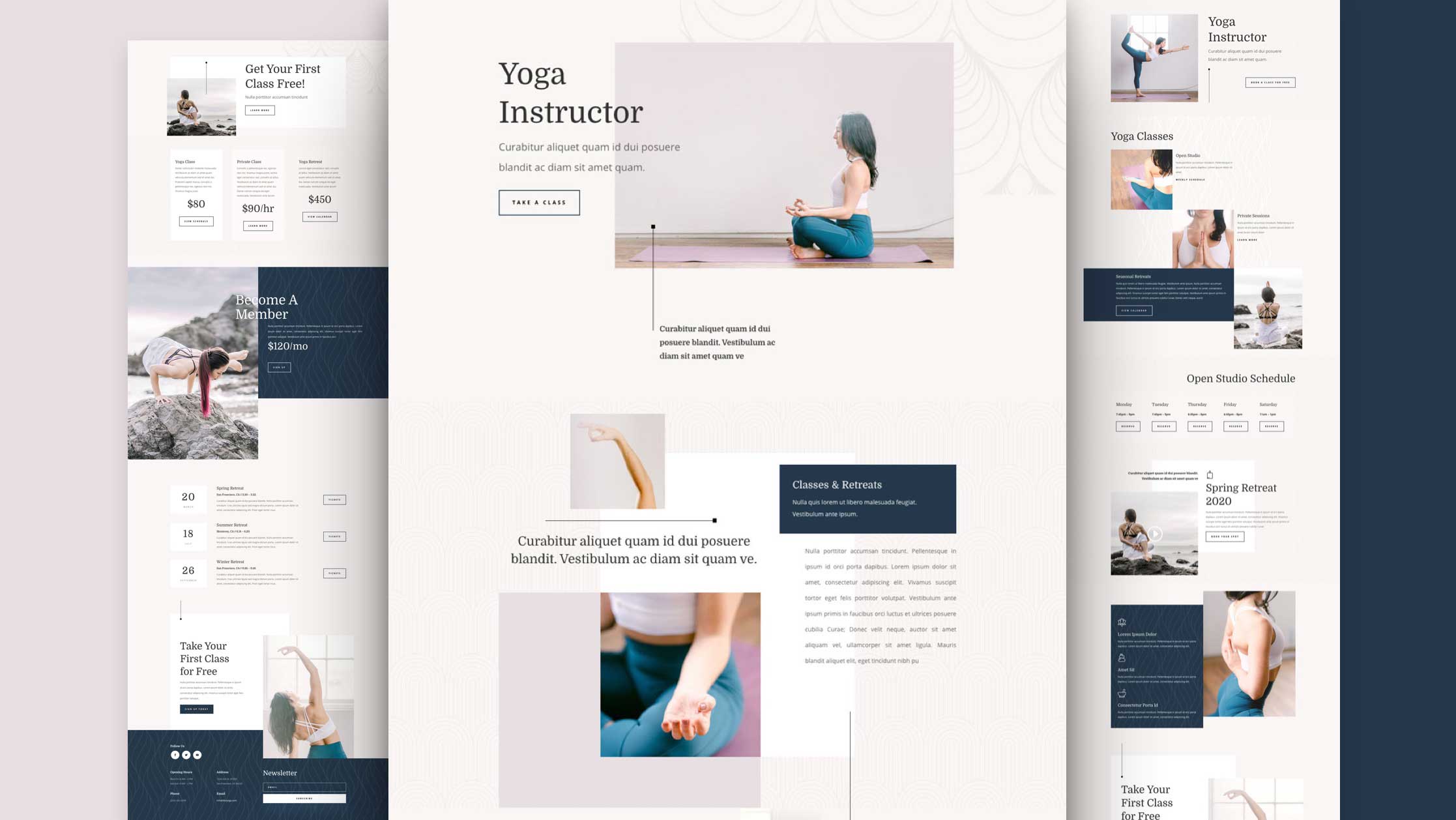 Choose from hundreds of yoga classes WordPress Website Builder