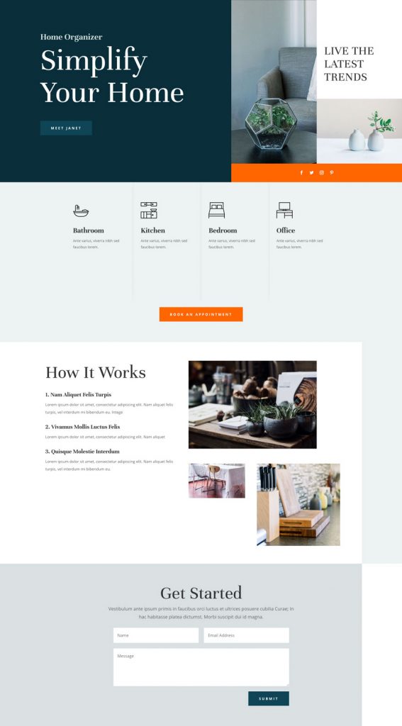 Get a FREE Home Organizer Layout Pack for Divi