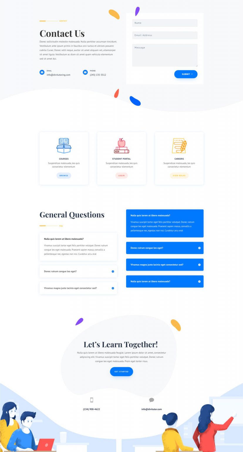 Get a FREE Tutor Layout Pack for Divi