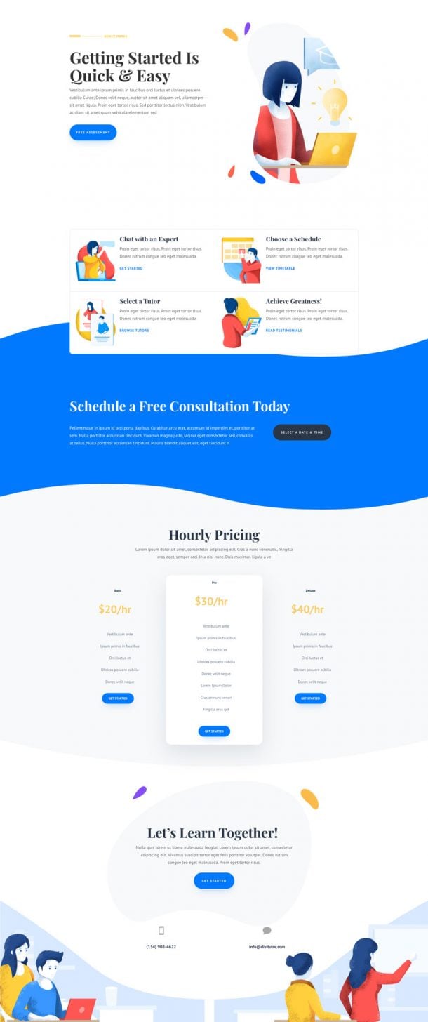 Get a FREE Tutor Layout Pack for Divi