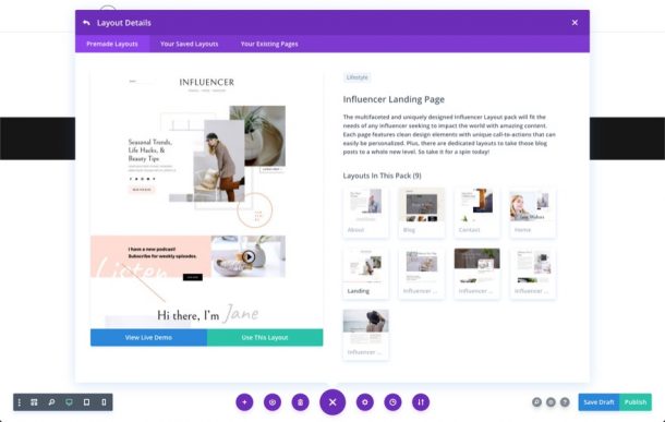 Get a New Influencer Layout Pack for Divi
