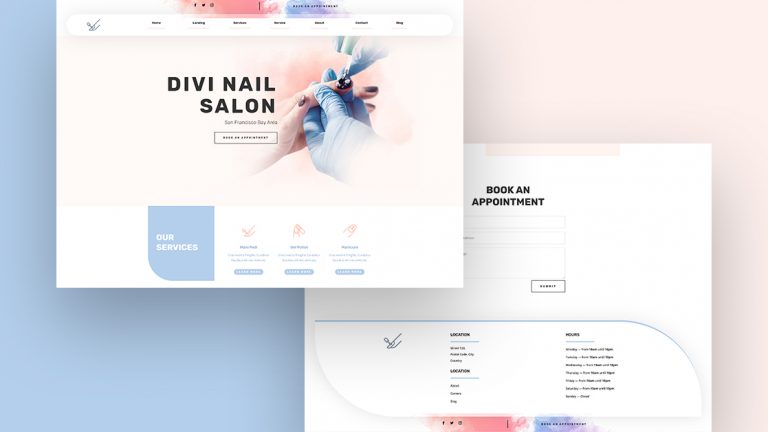 nail salon header and footer