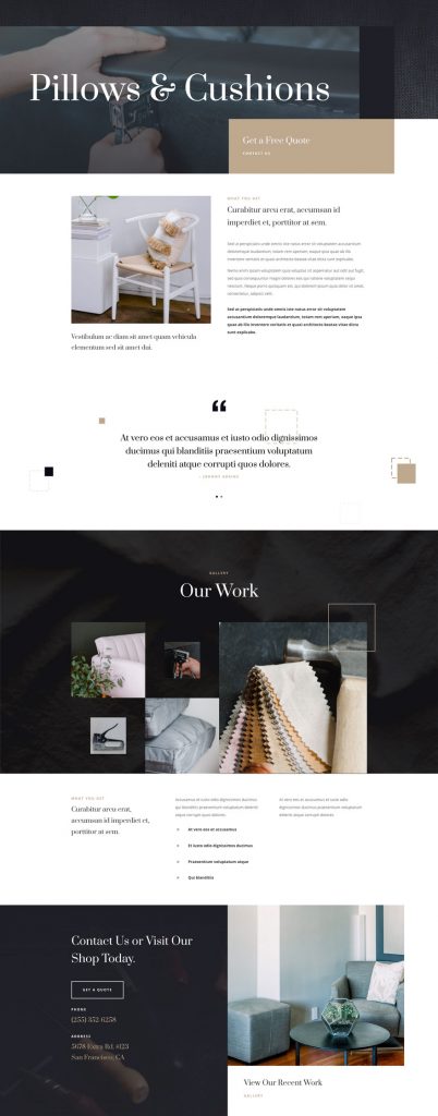 Get a FREE Upholstery Layout Pack for Divi