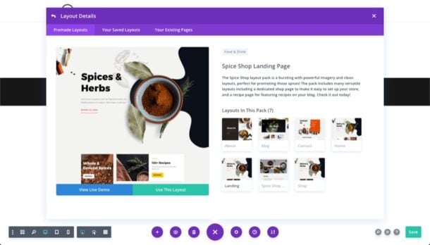 Get a FREE Spice Shop Layout Pack for Divi