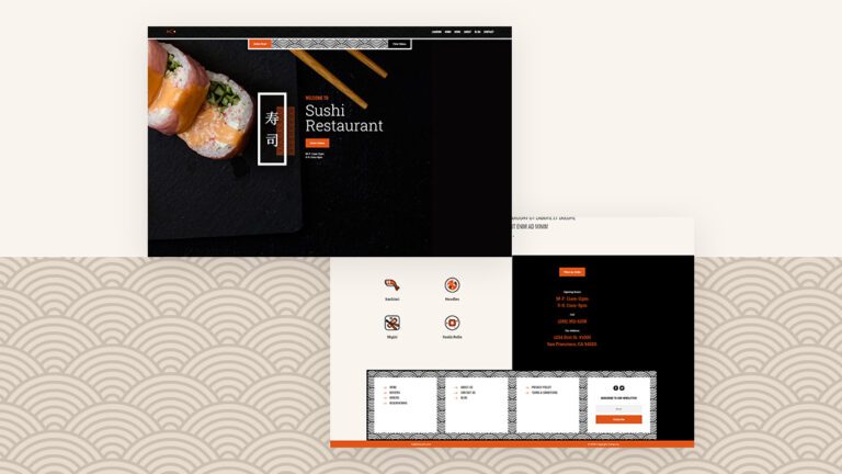 sushi restaurant header footer template