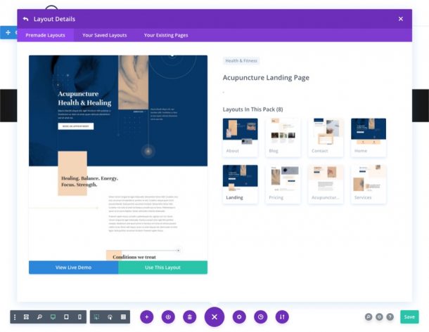 Get a FREE Acupuncture Layout Pack for Divi