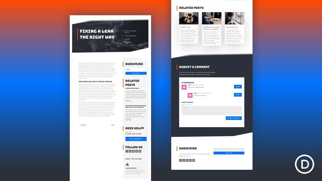 Get a FREE Blog Post Template for Divi's Handyman Layout Pack